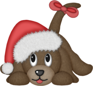 a christmas santa doggy